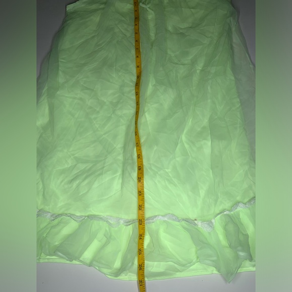 Fairycore BabyDoll Dress Neon Green Sheer Cottagecore Dress - Picture 4 of 9